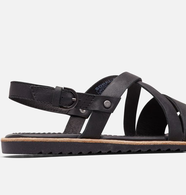 Sorel Kadın Ella™ Criss Cross Flat - Sandalet Siyah - 157-VPHDEJ